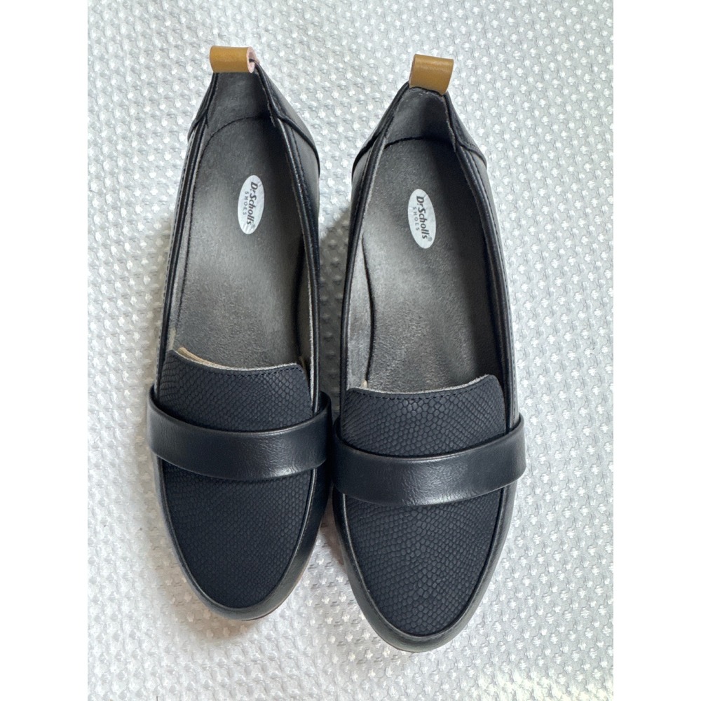 Dr. Scholls Loafer Womens 6W Ruler Black Platform Lug Sole NWOB